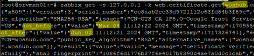 Check SSL certificate expiry from zabbix