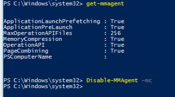 Disable-MMAgent –mc (complete disablie memory compression)