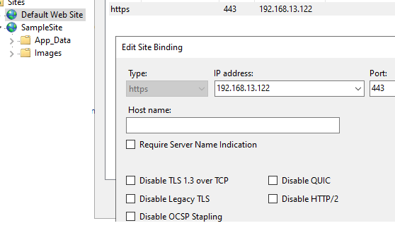 enable HTTP/3 on IIS