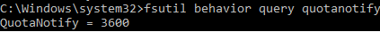 fsutil behavior query quotanotify -quota update frequency 
