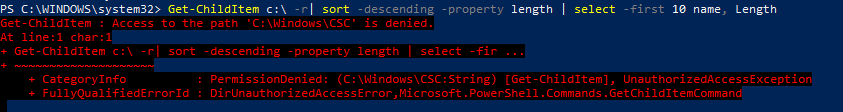 Get-ChildItem : Access to the path is denied