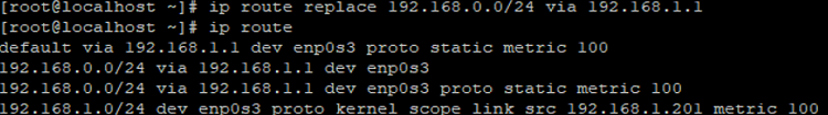 ip route replace - change route