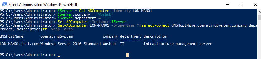 Set-ADComputer - update computer object properties using powershell