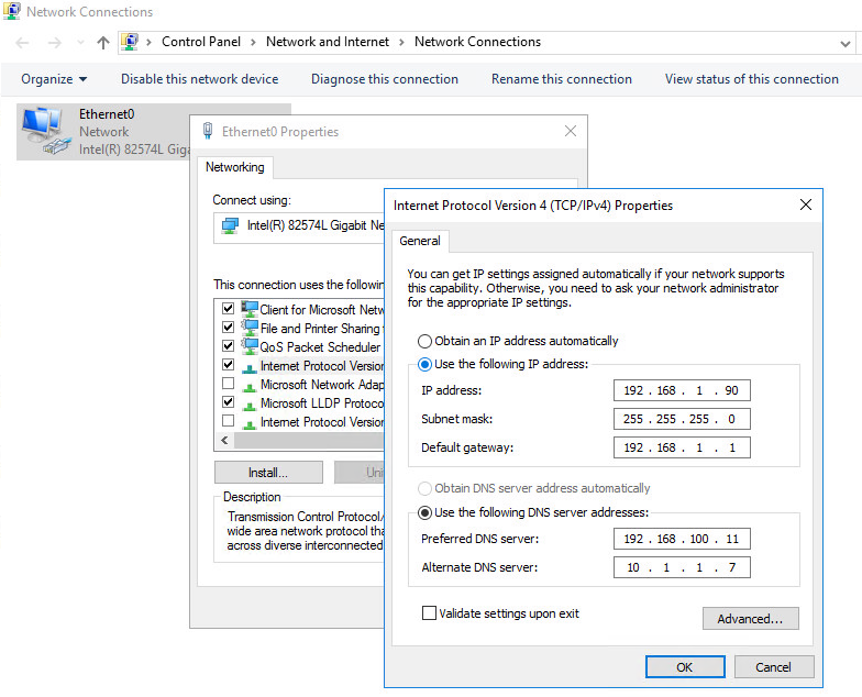 tcp-ip properties windows 10