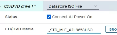 Connect ISO image to VM