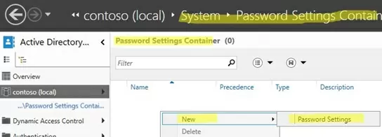 Create custom password policy in Active Directory