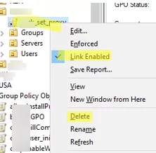 Disable GPO link