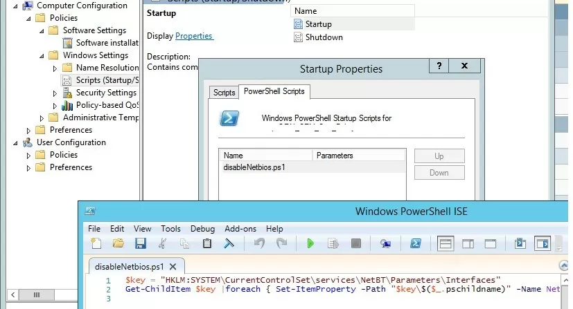 disable netbios using powershell script on gpo