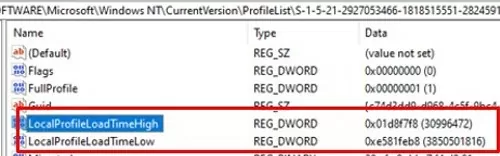 Get profile load time from registry parameter LocalProfileUnloadTimeHigh 