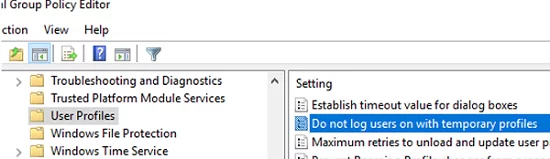 GPO: Do not log users on with temporary profiles