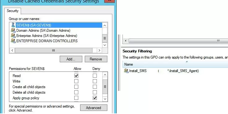 GPO Security Settings in AD