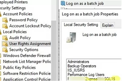 grant logon as batch job permission for gmsa account