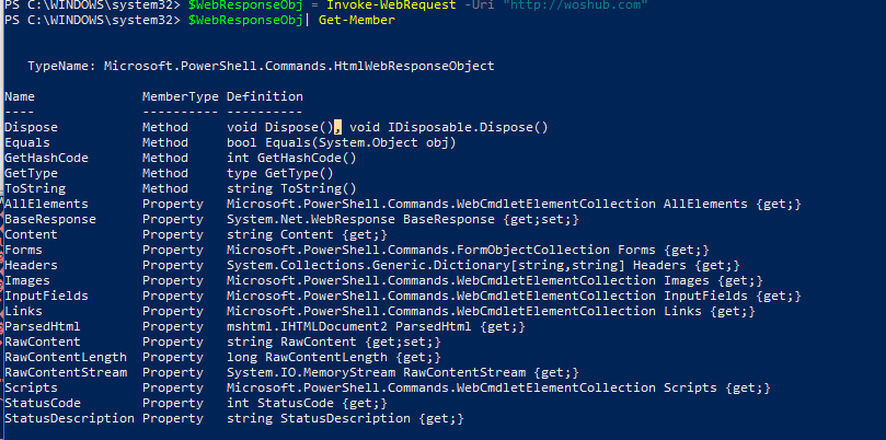 HtmlWebResponseObject properties