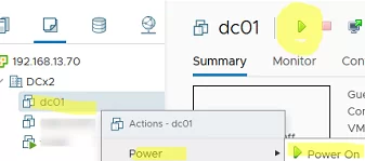 Power on VM