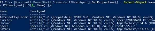 powershell: set user agent