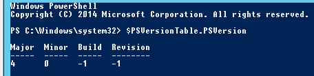 PSVersionTable.PSVersion check powershell version