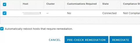 Remediate a host profile in VMware vCenter