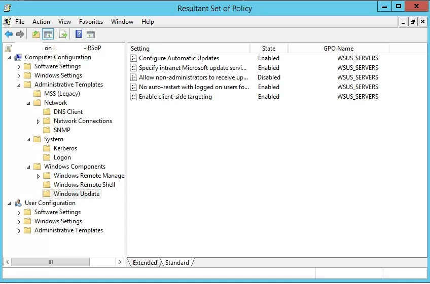 RSOP.msc resulting gpo settings