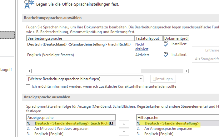 Set MS Office interface language via GPO