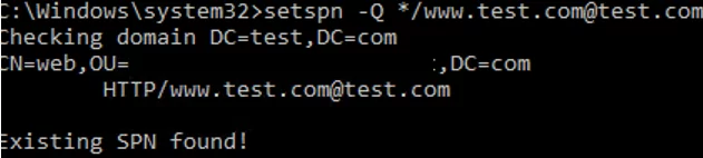 setspn -q Existing SPN found