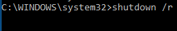 shutdown /r -reboot windows from cmd