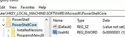 UseMU reg key: enable autoupdate of powershell core