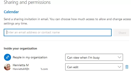 view current calendar permissions