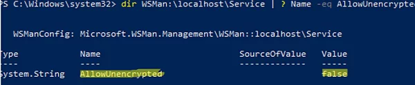 WinRM dosn't allow Unencrypted connections